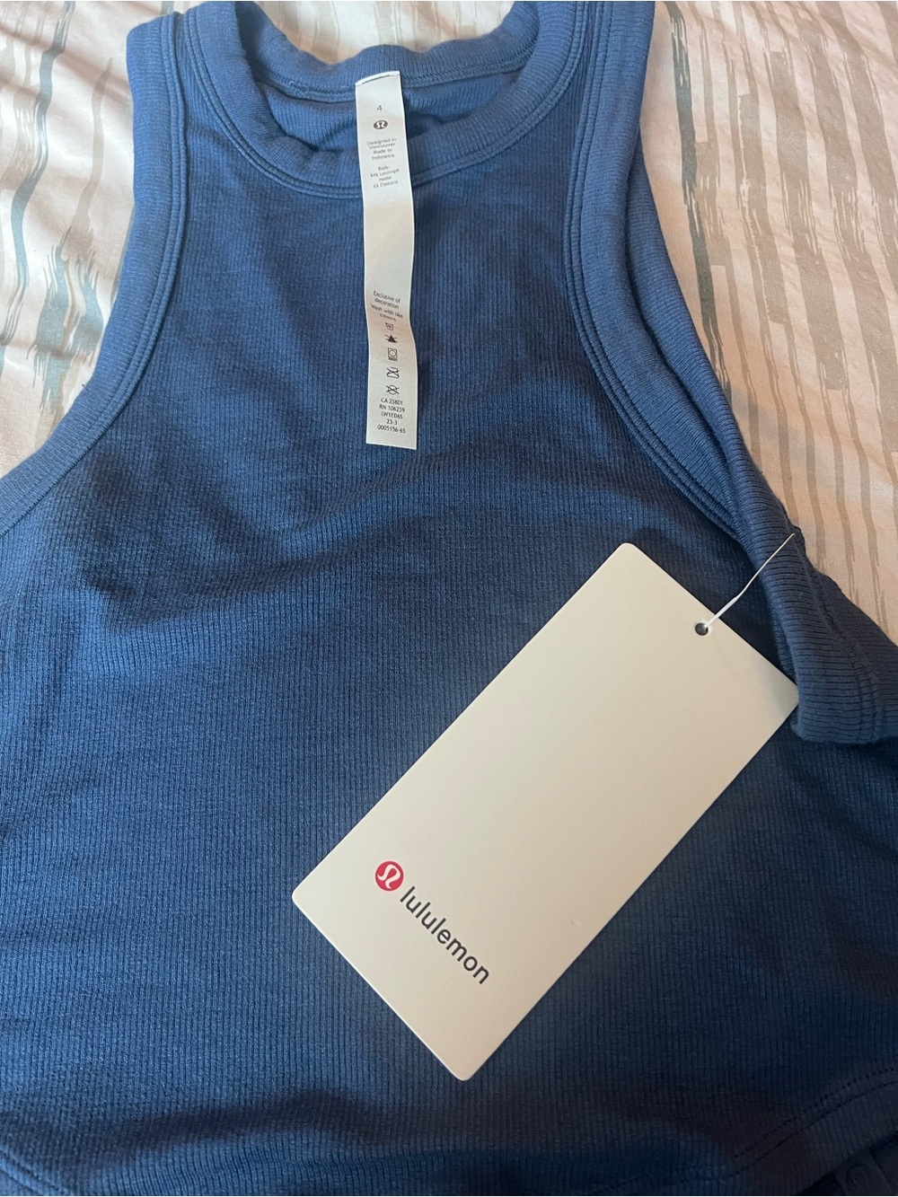 lululemon navy ribbed sleeveless tank